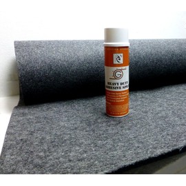 4ft x 15ft Grey Speaker Box Carpet + Spray Adhesive