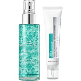 Set Crema Facial y Bruma con Ácido Hialurónico y PDRN – Hidratación Profunda y Rejuvenecimiento con Niacinamida – Antiarrugas, No Comedogénico, Para Piel Seca, Sensible y Todo Tipo de Piel