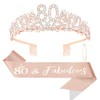 CIEHER 80th Birthday Decorations Set - 80th Birtday Crown and