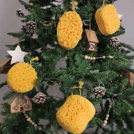 myHomeBody Bath Sponge, Foam Loofah, Body Scrubber for Bathing, Exfoliating Shower Pouf for Shower – Large Size, Lots of Lather, Curvy, 3 Pack