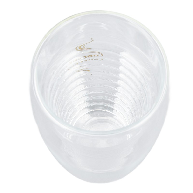 Double Wall Glass Coffee Cup 320ml High Temperature Resistance Clear