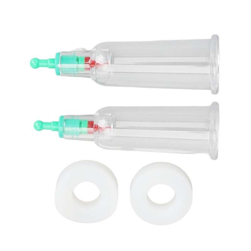 2pcs Finger Cupping Therapy Cups with Silicone Flat Elbow Rings