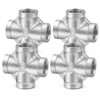 ChillWaves 304 Stainless Steel Pipe Fitting, 4 Way Cross 3/8"
