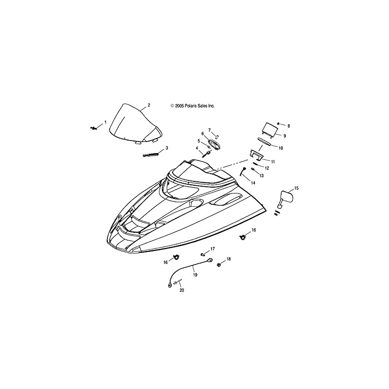 Polaris Snowmobile Mirror Assembly, Left, Genuine OEM Part 2632246-070, Qty