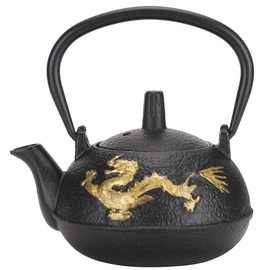 Cast Iron Tea Kettle, Japanese Tetsubin Teapot Cast Iron Teapot Cast Iron Tea Kettle Stovetop Gold Dragon Pattern Ornaments for Home Tea 0.3L