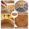 DOITOOL Snack Serving Tray with Lid Wooden Veggie Tray Sectional