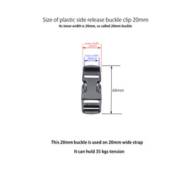 Ahijklmn Plastic Side Release Buckle Clips 20mm Heavy Duty Plastic Snap Clasp Rucksack clips Buckle Replacement for Backpack Strap (20mm - 4 sets)