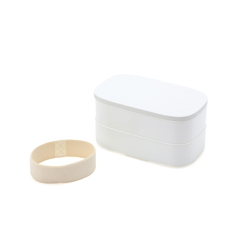 Miyoshi Seisakusho Valeavari 0601-0050 2-Tier Lunch Box, White