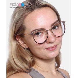 Firmoo Blue Light Blocking Glasses for Women, Round Anti Glare Computer Glasses for Screens