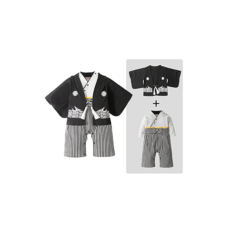 SZCQ Baby Boy Kimono Romper Suit Japanese Costumes Infant Cotton