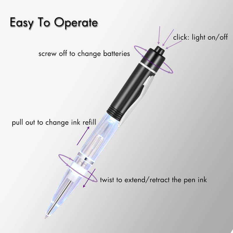 GS GLOWSEEN LED Pen With Light (2cts/Pack), Light Up Pens