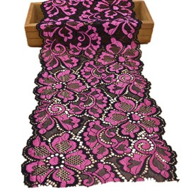 5 Yards Jasmin Metallic Floral Lace Ribbon Stretch Lace Trim Elastic Webbing African Fabric Width 18cm for DIY Craft Jewelry Making Clothes Accessories Gift Wrapping Wedding Party Decoration(Rose)