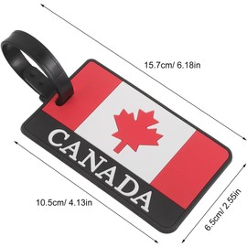 PartyKindom Etiquetas de Identificación de Equipaje Bandera Canadiense, Funda Protectora de Pvc, Porta Tarjetas de Embarque Compacto y Ligero para Viaje
