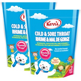 Kerr's Strawberry lollypop 15 - Cold and rough throat pack of 2