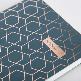 Matilda Myres Notebook - A5 Lined - Grey & Rose Gold