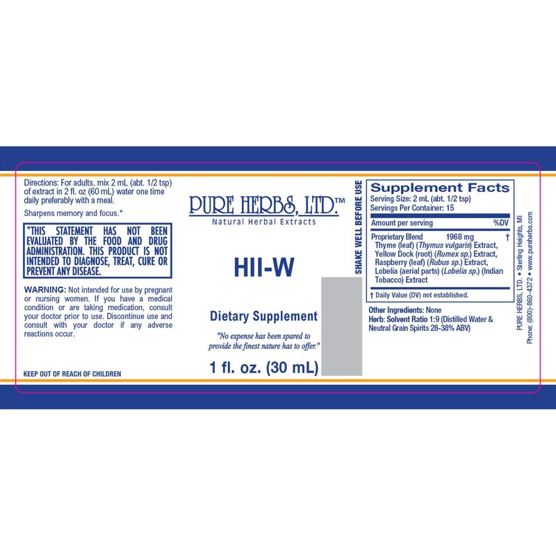 Pure Herbs: HII-W - 1 oz.