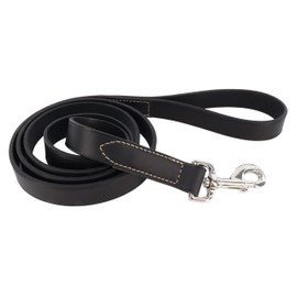 Coastal Pet Products Circle T Oak Tanned Leather Dog Leash, 3/8" x 6', Black