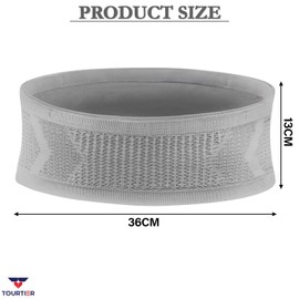 TOURTIER Multifunctional Knit Breathable Waist Bag - Adjustable Running Belt, Universal Running Waist Pack for Jogging, Gym, Sports, Hiking, Cycling Outdoor Activities (Grey), Grey, One Size, Travel