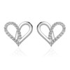 Verozi 925 Sterling Silver Gorgeous Heart Earrings for Women, Cubic Zirconia AAAAA, Fine Jewelry Gifts for Women