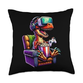 Gamer Sloth Popcorn Gaming Chair Headphones Games Player Throw Pillow