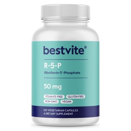 BESTVITE Riboflavin 5'-Phosphate (120 Vegetarian Capsules) - No Stearates - Vegan - Non GMO - Gluten Free - Bioactive Form of Vitamin B2