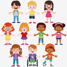 50Pcs Diversity Students Cutouts Bulletin Board Decorations, Multicultural Children Cutouts for Celebrating Inclusive Children for Kindergarten, Elementary, Nurse School Back to School Classroom Decor