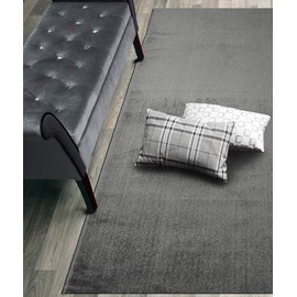 Custom Size Hallway Runner Rug, Slip/Skid Resistant, 26 Inch Wide X Your Choice of Lenght, Solid Dark Grey, 26 Inch Width X 24 Feet Length, Sold and Priced Per Foot