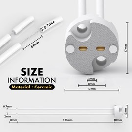 10 Pack G4 Light Socket, MR16 Socket, Letaclanic LED Halogen Lamp Ceramic Wire Connector Base Socket Adapter G4 MR16 MR11 GU5.3 GU6.35 Socket (Pack of 10)