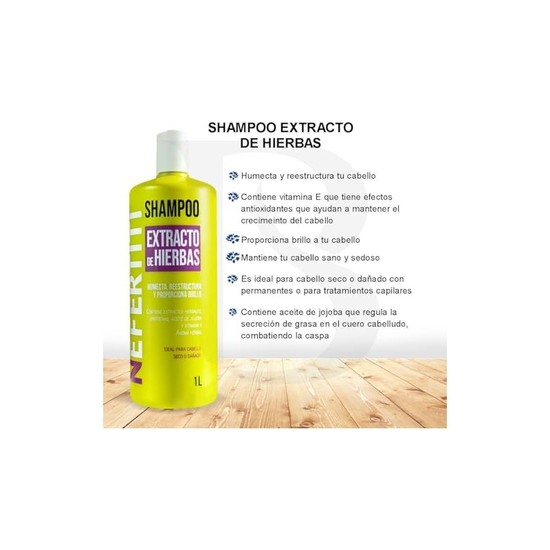 Nefertiti Shampoo Extracto De Hierbas 1 L