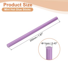 sourcing map 16 Pcs Mini Hot Glue Sticks, 0.43" Dia x 7.87" Long EVA Glue Gun Sticks, Purple Mini Hot Melt Glue Sticks for DIY Craft Sticky Projects