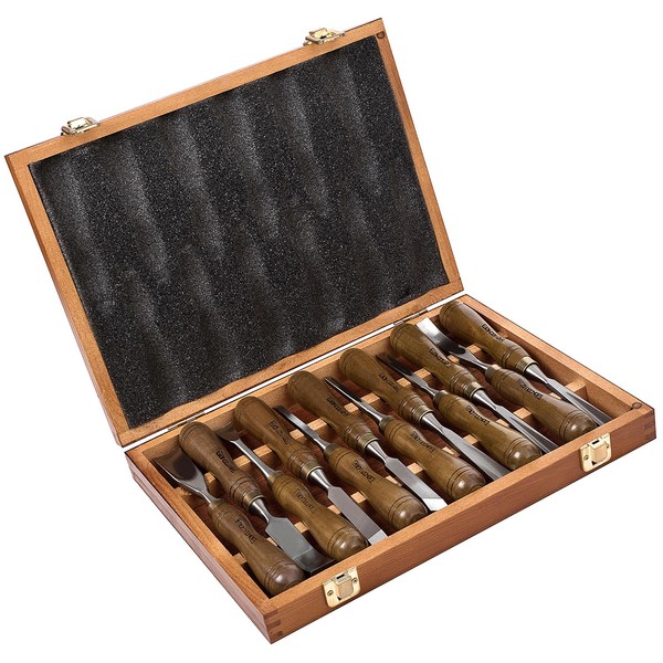 IMOTECHOM IMOTECHOM 12-Pieces Woodworking Wood Carving Tools Chisel Set with