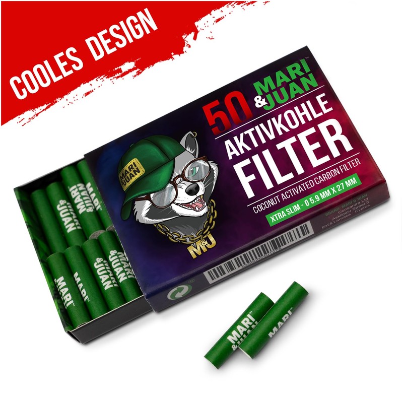 Mari & Juan 50 x Slim Activated Carbon Filters, 5.9