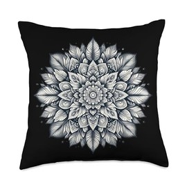 Earthy Harmony with Nature Mandala Throw Pillow