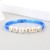 KELITCH Letter Beaded Stretch Bracelets Colorful Tila Strand Bracelets Women