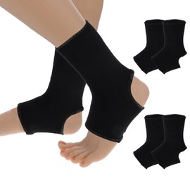 CIATBYYJ 2 Pair Kids Ankle Brace Stabilize Joints, Kids Ankle Support Compression Sleeves,Knitted Ankle Support Brace Ankle Sleeve for Jogging Running Gymnast Fitness 7-12 Years Boys Girls (Black)
