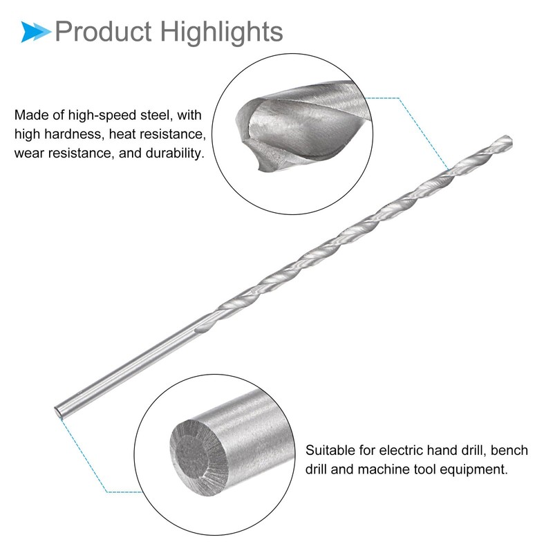 CoCud Extra Long Twist Drill Bit, 0.3 inch (7 mm)