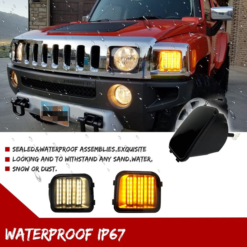 KENRTIR Smoked Lens Switchback White/Amber Sequential LED Lamp Compatible with