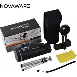 Vivreal NOVAWARE 12X50 Monocular Telescope Smartphone Camera Tripod Hiking Outdoor BAK4