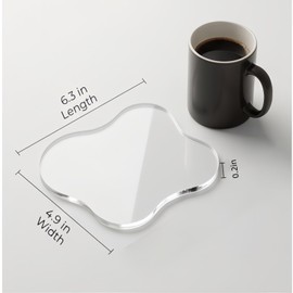 Acrylic Desk Coaster Decorative Plates,Clear Cloud Shape Coffee Cup Coasters for Drinks,for Home, Kitchen, Office Decor & Bar Accessories(Clear)