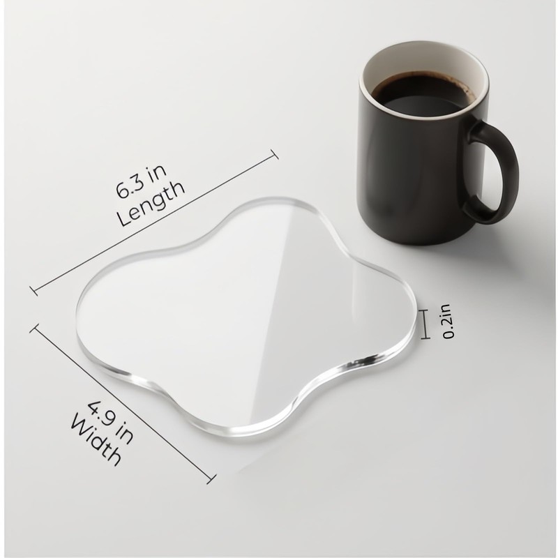 Acrylic Desk Coaster Decorative Plates,Clear Cloud Shape Coffee Cup Coasters