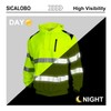 Sicalobo Men's High Visibility Safety Hoodie,ANSI Class 3 Reflective Work