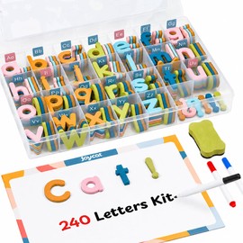 JoyCat Morandi Magnetic Letters Kit 240PCS, Double-Sided Magnetic Board