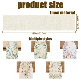 Floral Table Runner Perfect for Memorial Day, Spring Holidays, Easter Thanksgiving Home Kitchen Table Decor Charming Rustic Accents for Dining, Family Gatherings (NO.27)