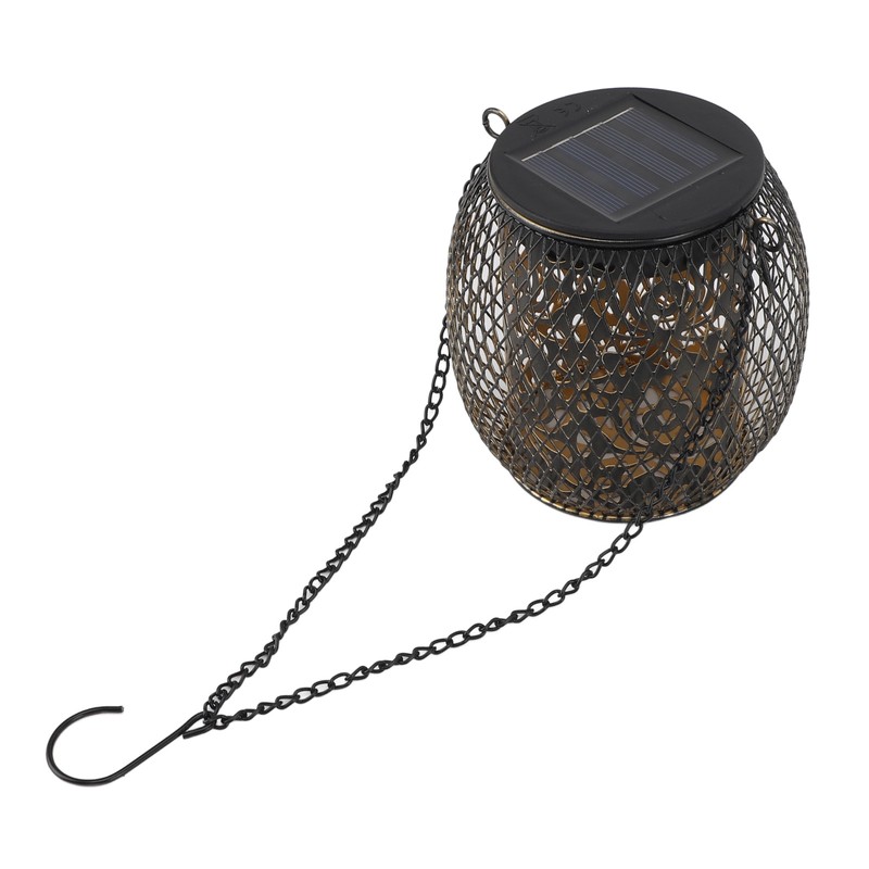 2pcs Outdoor Hanging Solar Lanterns IP65 Waterproof Solar Wrought Iron