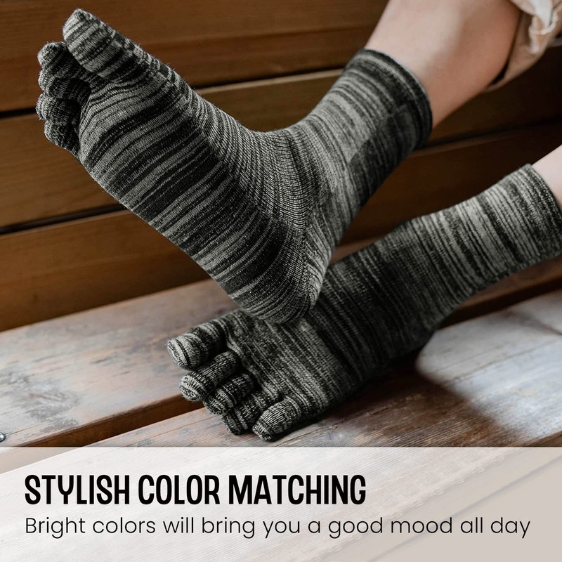 PUTUO Mens Five Toe Socks: Cotton Finger Socks for Men
