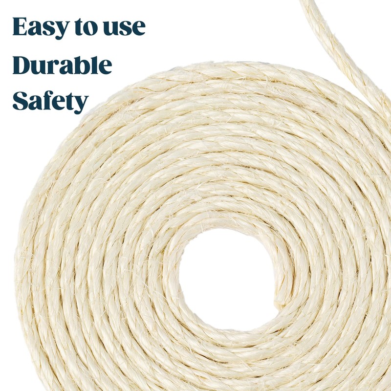 Natural Sisal Rope for Cat Scratcher and Scratching Post 1/4