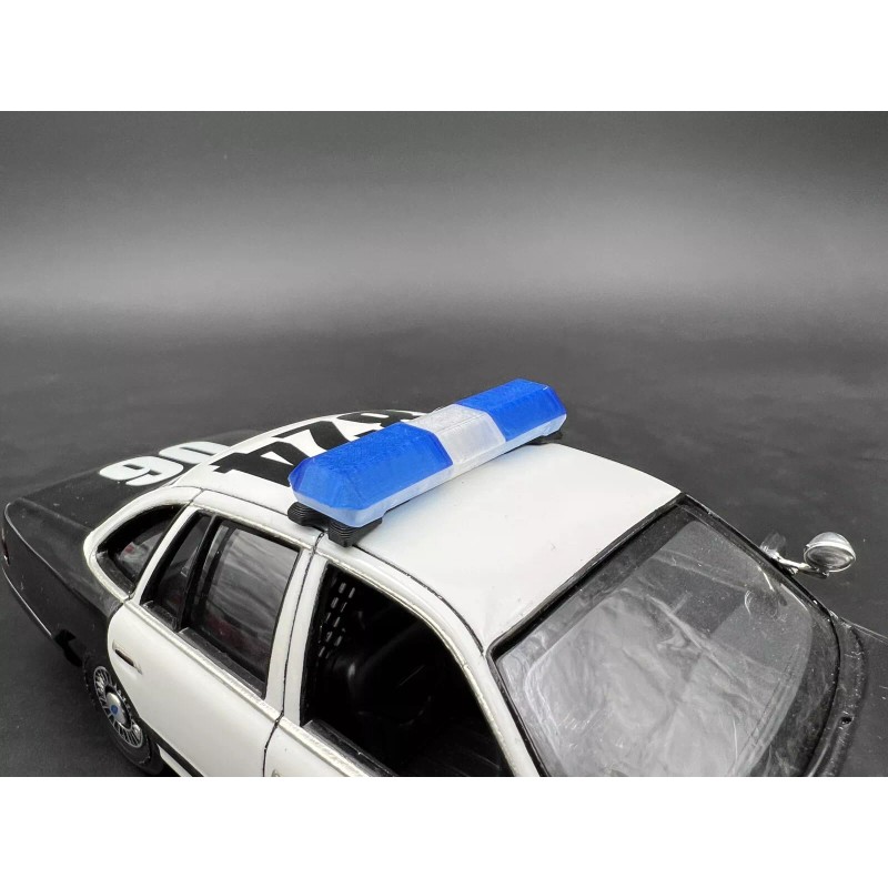 Non-operating Lightbar 1/24 25 Scale Clear Blue Code 3 MX7000