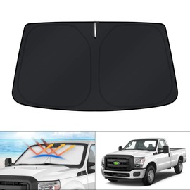 KUST Windshield Sun Shade for 2008-2016 Ford F-250 F-350 Super Duty 2Dr Regular Cab,4Dr Super Crew Cab,Super Cab Window Sunshade Sun Visor Protector Foldable Blocks UV Rays Keep Your Car Cooler
