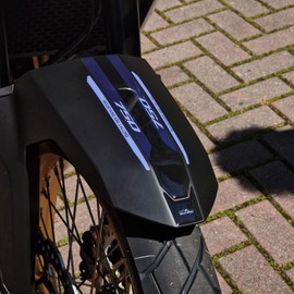 Resin Bike Motorcycle Sticker Compatible with Honda Transalp XL 750 2023. Protection Motorcycle Mudguard from Case PU Graffi. Sticker 3D Resin for Tricolour Ross White