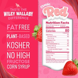 Wiley Wallaby Licorice 24 Ounce Classic Gourmet Soft & Chewy Australian Red Licorice Candy Twists, 1 Pack